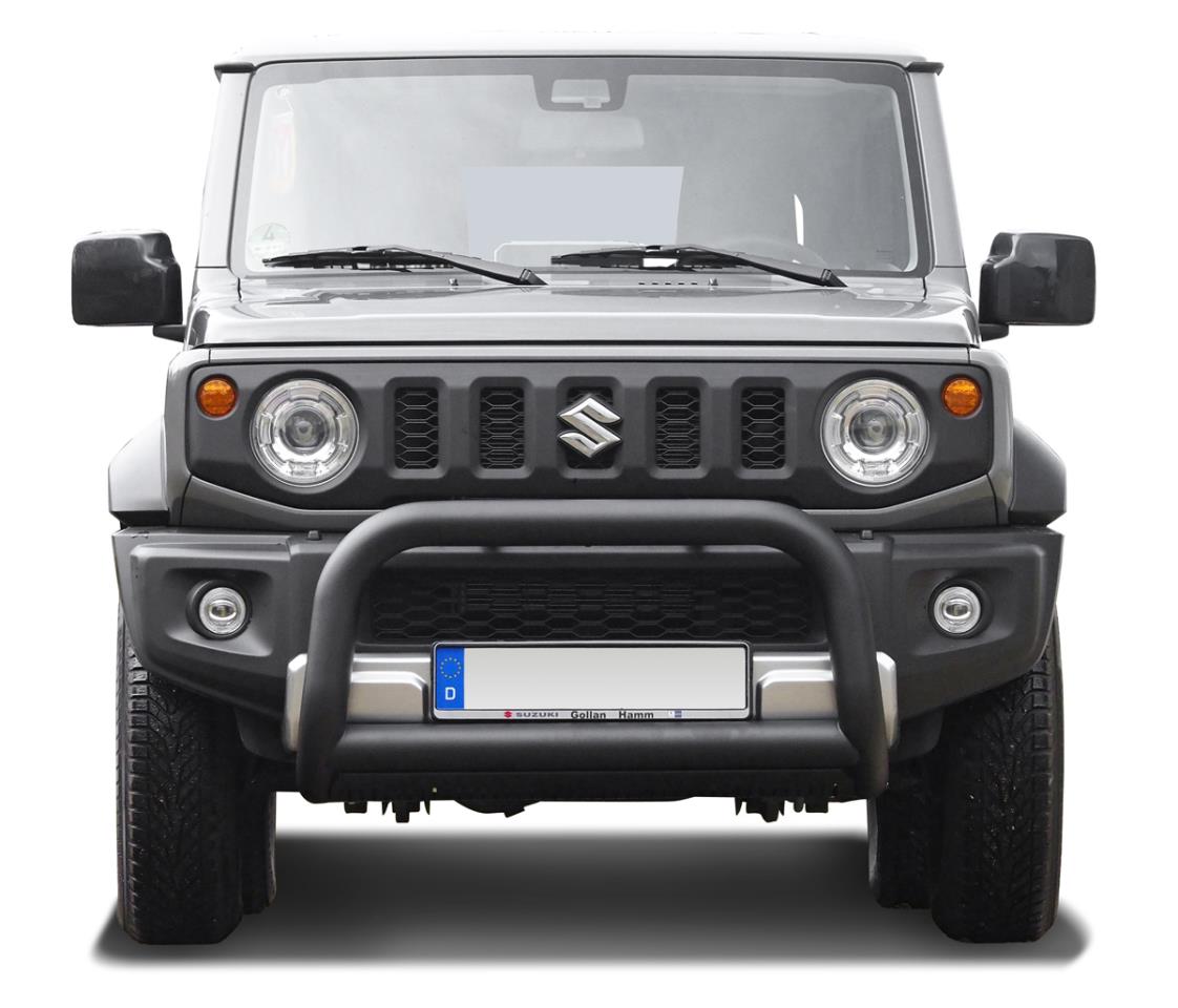 BLACK POWDER COATED BULLBAR WITH SKID PLATE SUITABLE FOR SUZUKI JIMNY GJ (07/2018-)