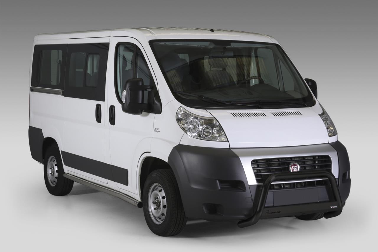 Black powder coated bullbar suitable for Fiat Ducato (2006-2013)