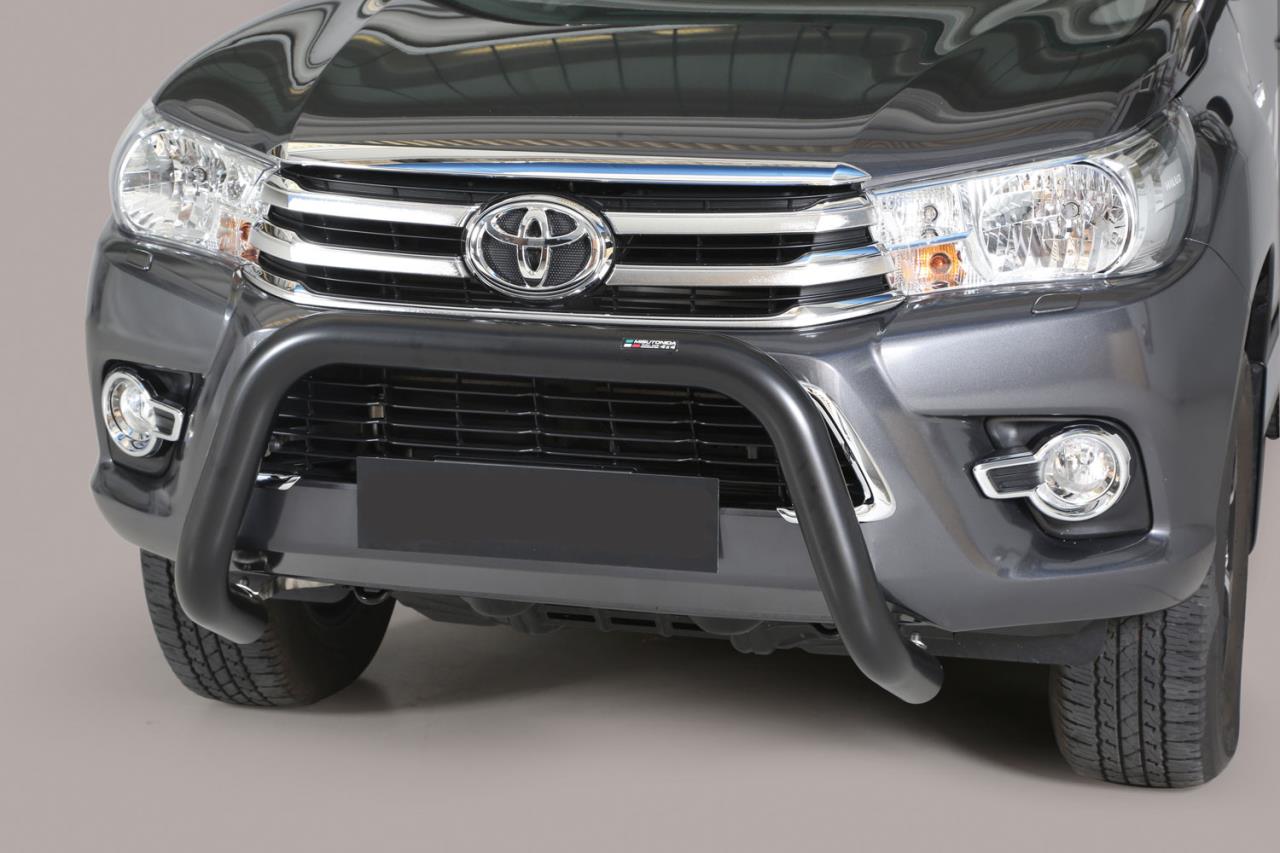 Zwarte Frontbeschermingsbeugel Ø 76 mm Toyota Hilux (2016-2020)