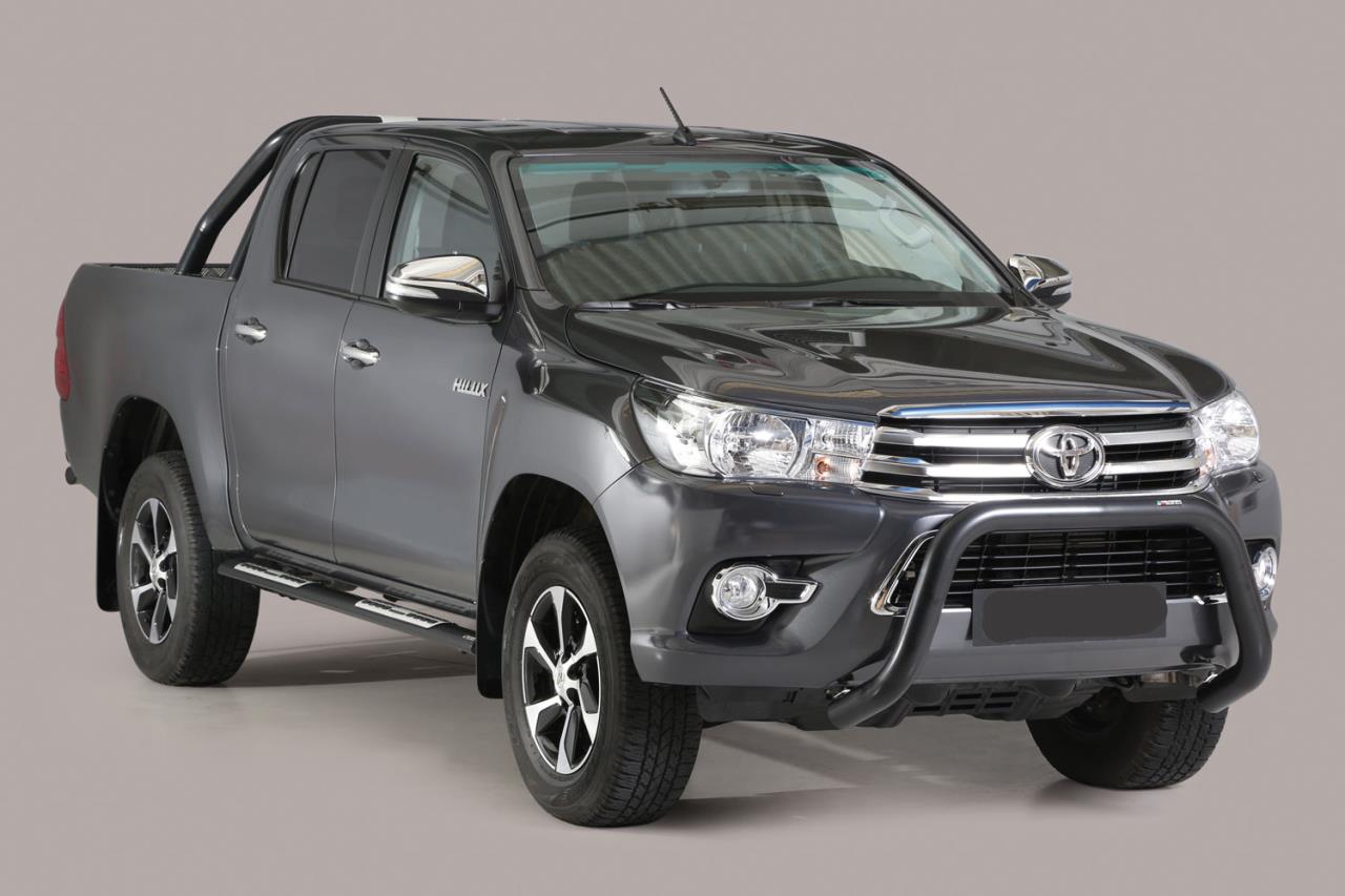 Zwarte Frontbeschermingsbeugel Ø 76 mm Toyota Hilux (2016-2020)