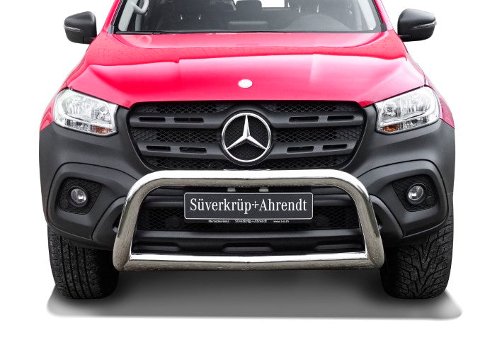 STAINLESS STEEL BULLBAR WITH SKID PLATE SUITABLE FOR MERCEDES-BENZ X-CLASS (2017-2020)